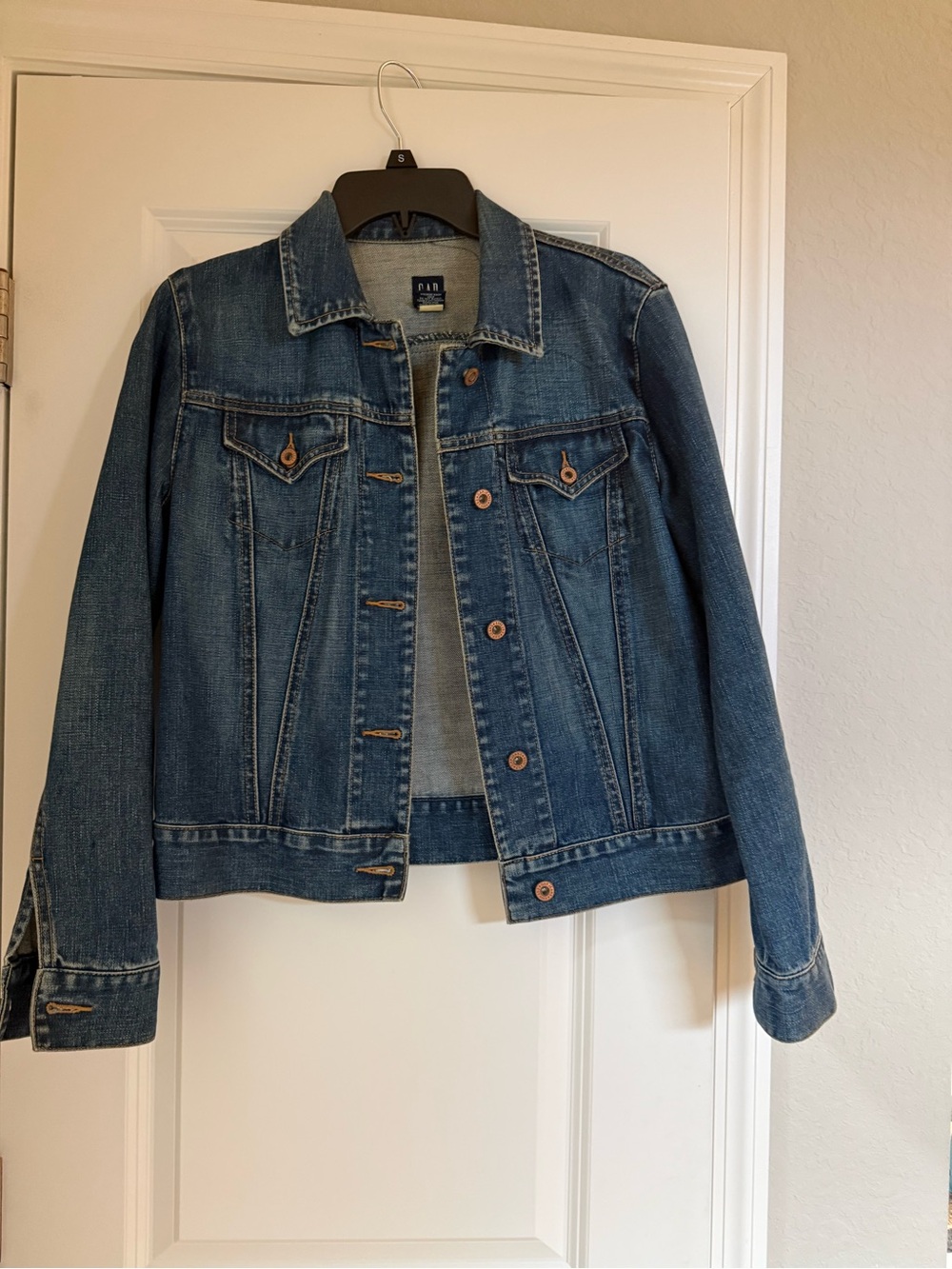 GAP Medium Blue Denim Jacket with Button Front